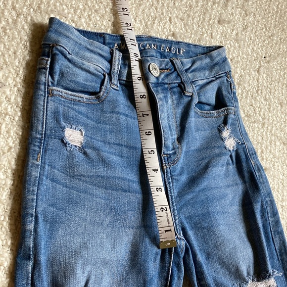 🦅 AMERICAN EAGLE SIZE 000 NEXT LEVEL STRETCH CURVY HI-RISE DISTRESSED JEGGINGS - Picture 10 of 15
